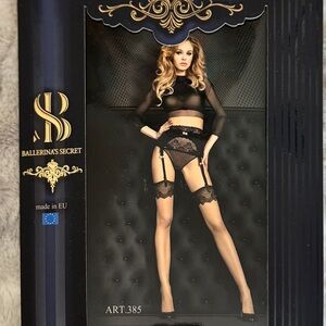 Black Lace Garter Set